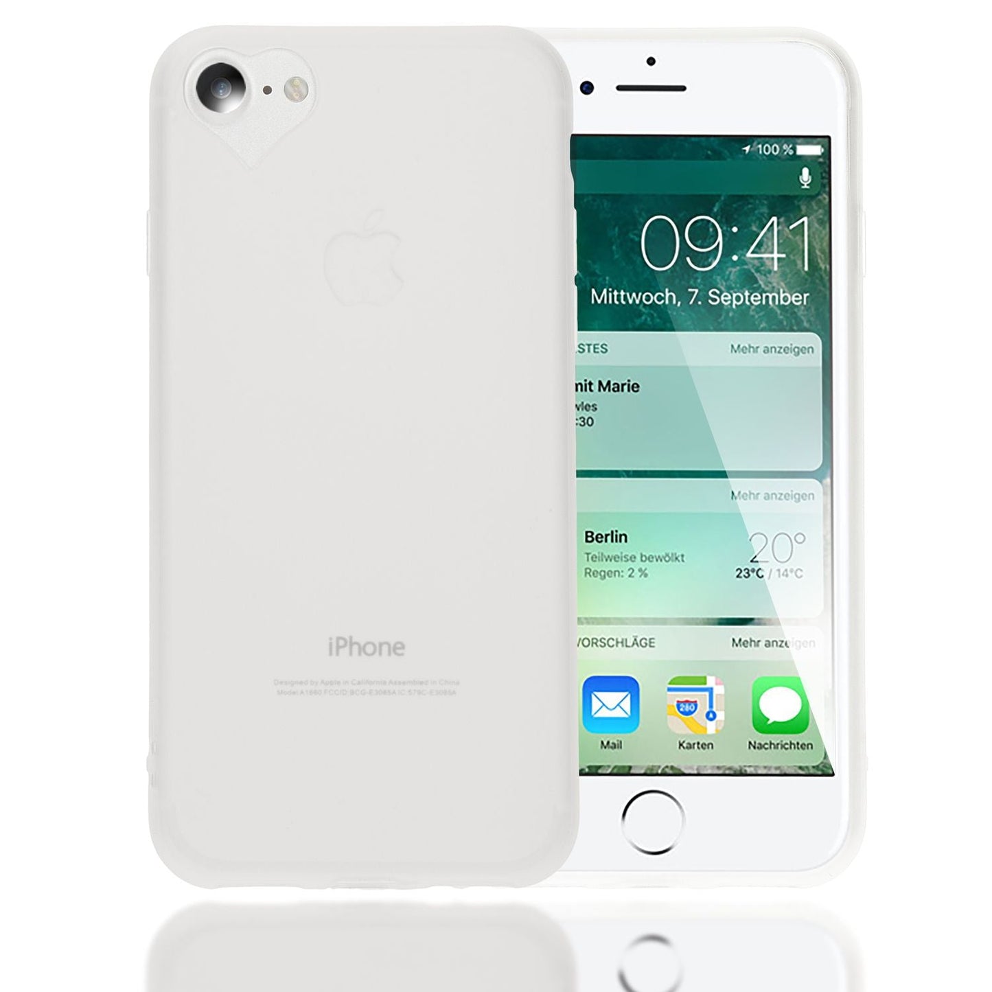 NALIA Handy Hülle für iPhone SE 2022 / SE 2020 / 8 / 7, Herz Case Cover Schutz