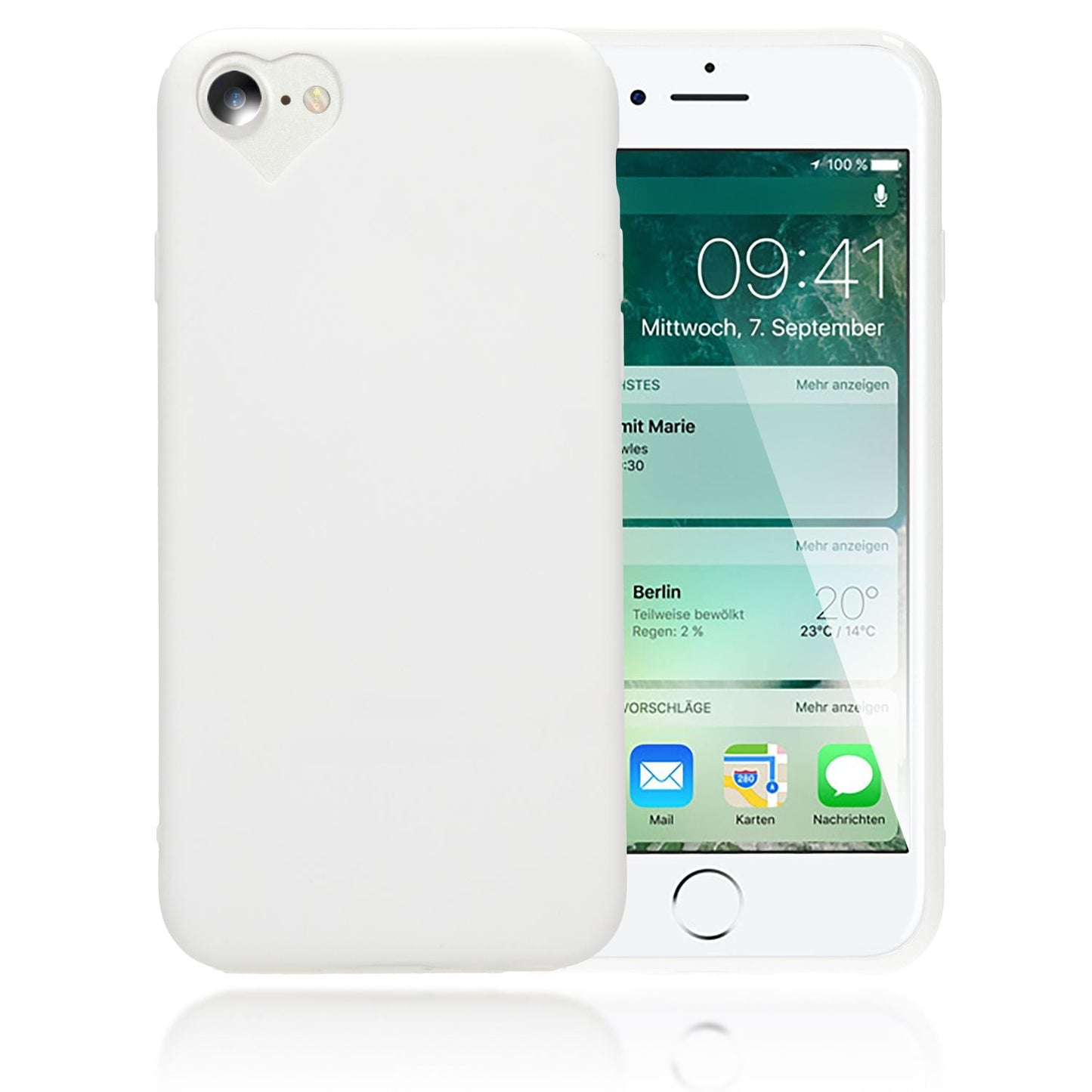 NALIA Handy Hülle für iPhone SE 2022 / SE 2020 / 8 / 7, Herz Case Cover Schutz
