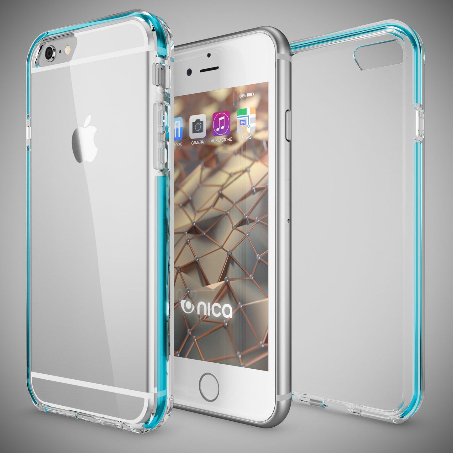 iPhone 6 6S Hülle Handyhülle von NALIA, Durchsichtiges Silikon Case mit Bumper