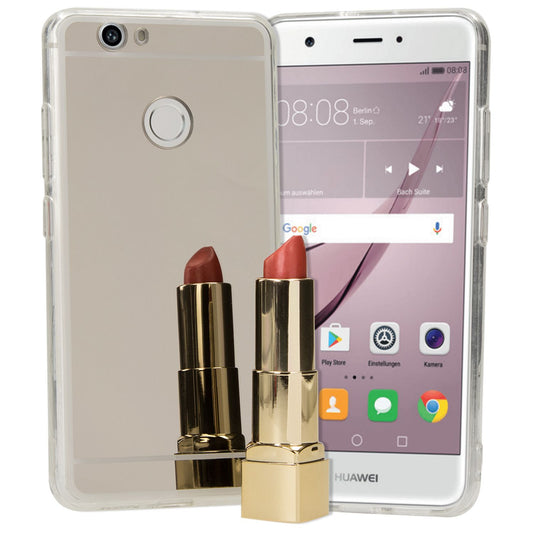 Huawei Nova Spiegel Handy Hülle von NALIA, Slim Silikon Mirror Case Cover Schutz