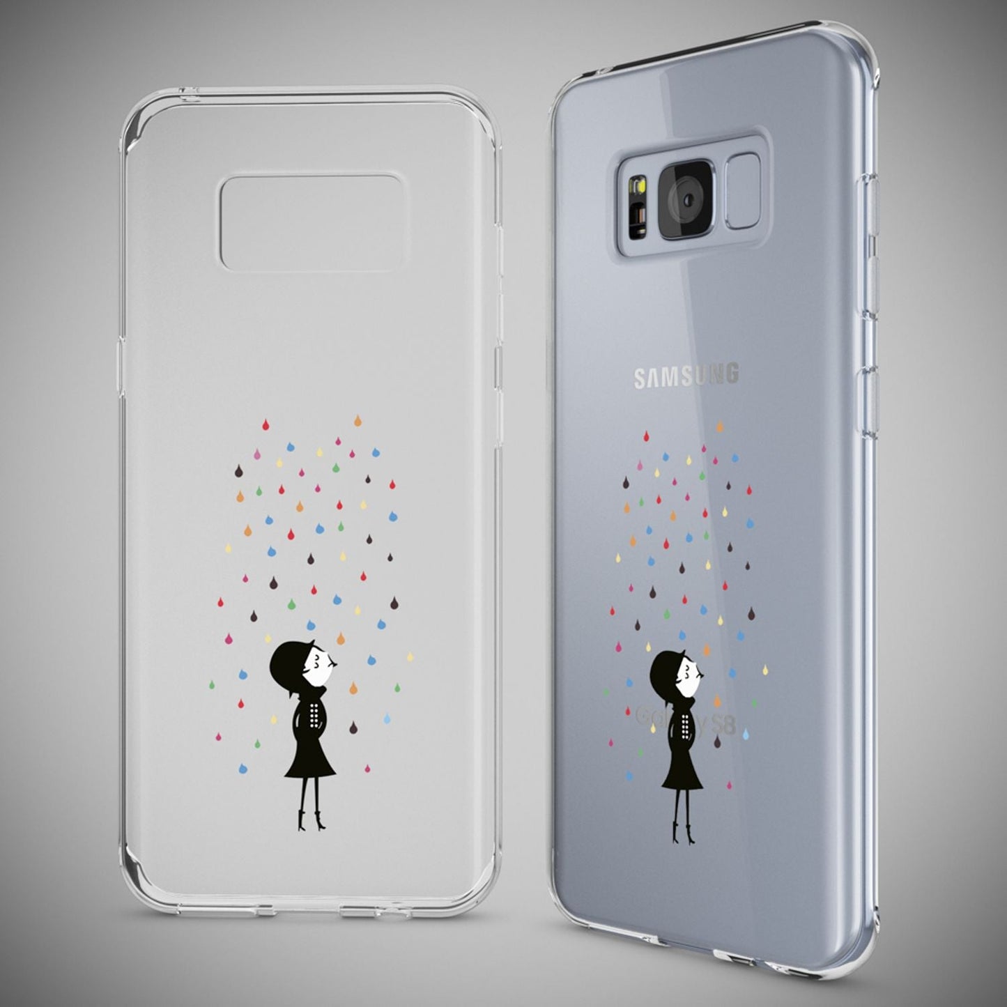 NALIA Handyhülle kompatibel mit Samsung Galaxy S8, Motiv Design Slim Silikon Case Cover, Crystal Schutzhülle Handy-Tasche Dünn, Muster Backcover Bumper Smart-Phone Hülle