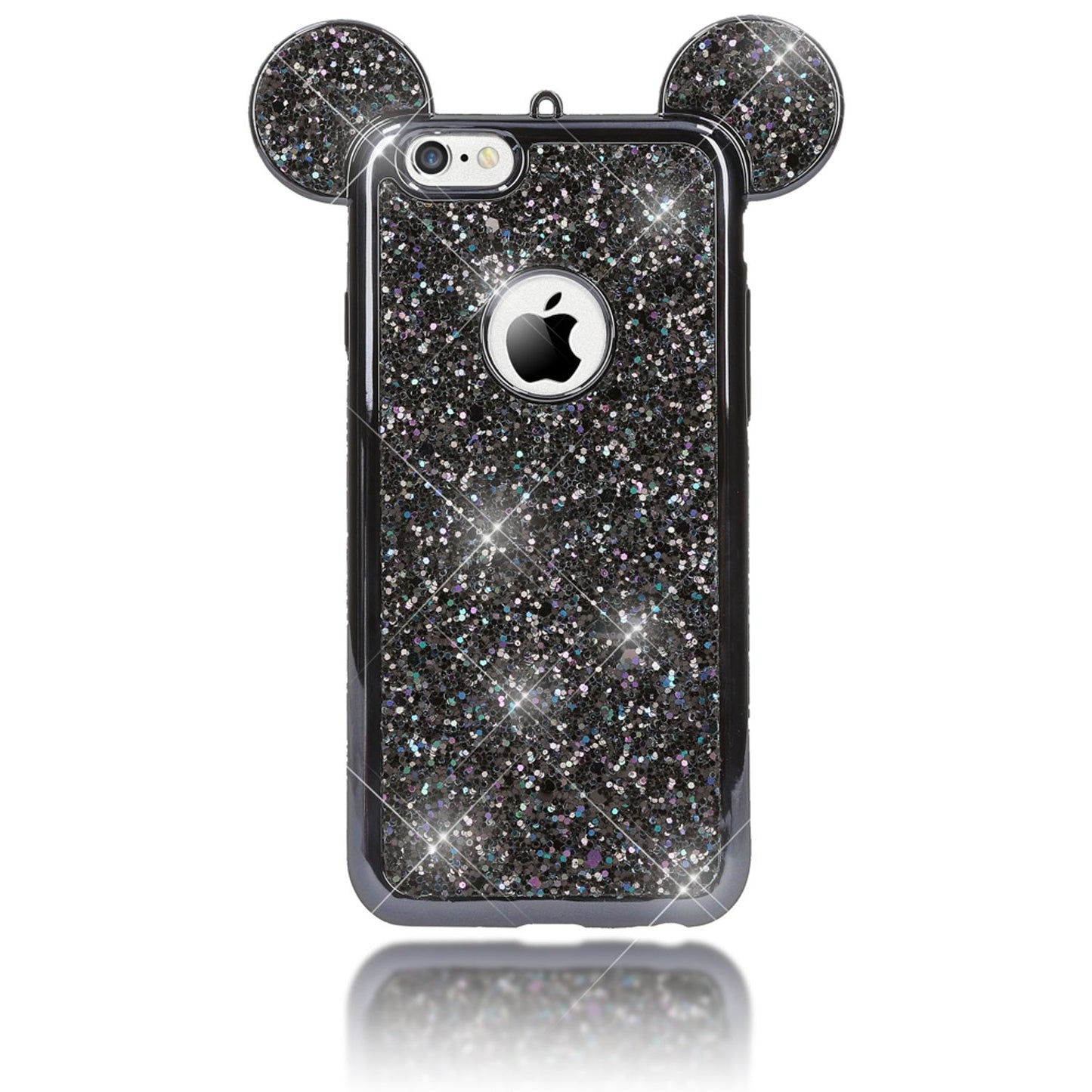 Apple iPhone 6 6S Handy Hülle von NALIA, Glitzer Back Cover Case mit Maus Ohren