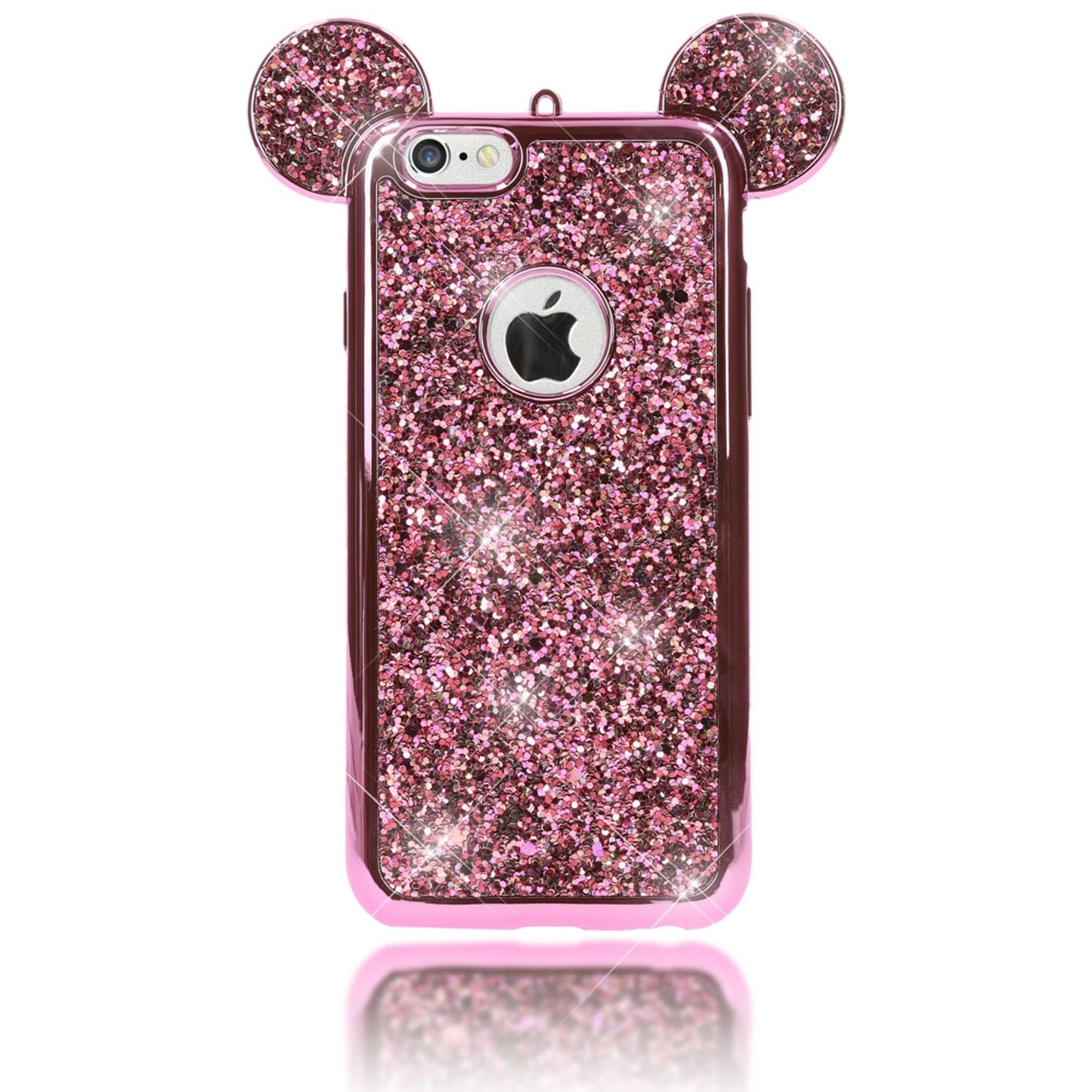 Apple iPhone 6 6S Handy Hülle von NALIA, Glitzer Back Cover Case mit Maus Ohren
