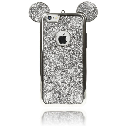 Apple iPhone 6 6S Handy Hülle von NALIA, Glitzer Back Cover Case mit Maus Ohren