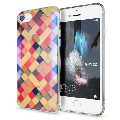 NALIA Handyhülle kompatibel mit iPhone SE 2020 / 8 / 7 Hülle, Motiv Case Silikon Cover Glänzend Durchsichtig Dünn, Glitzer Schutzhülle Handy-Tasche Backcover Bumper TPU Etui
