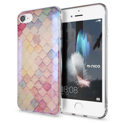 NALIA Handyhülle kompatibel mit iPhone SE 2020 / 8 / 7 Hülle, Motiv Case Silikon Cover Glänzend Durchsichtig Dünn, Glitzer Schutzhülle Handy-Tasche Backcover Bumper TPU Etui
