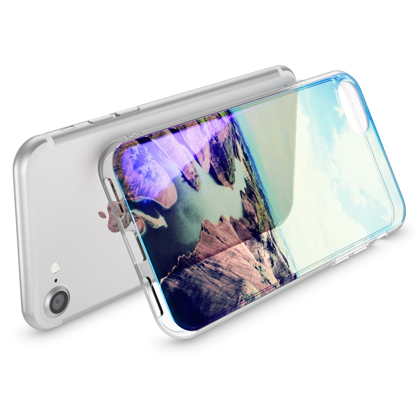 NALIA Handyhülle kompatibel mit iPhone SE 2020 / 8 / 7 Hülle, Motiv Case Silikon Cover Glänzend Durchsichtig Dünn, Glitzer Schutzhülle Handy-Tasche Backcover Bumper TPU Etui