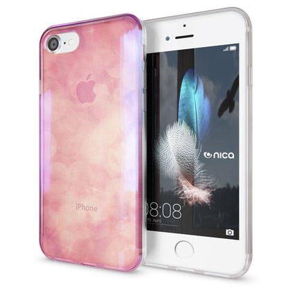 NALIA Handyhülle kompatibel mit iPhone SE 2020 / 8 / 7 Hülle, Motiv Case Silikon Cover Glänzend Durchsichtig Dünn, Glitzer Schutzhülle Handy-Tasche Backcover Bumper TPU Etui