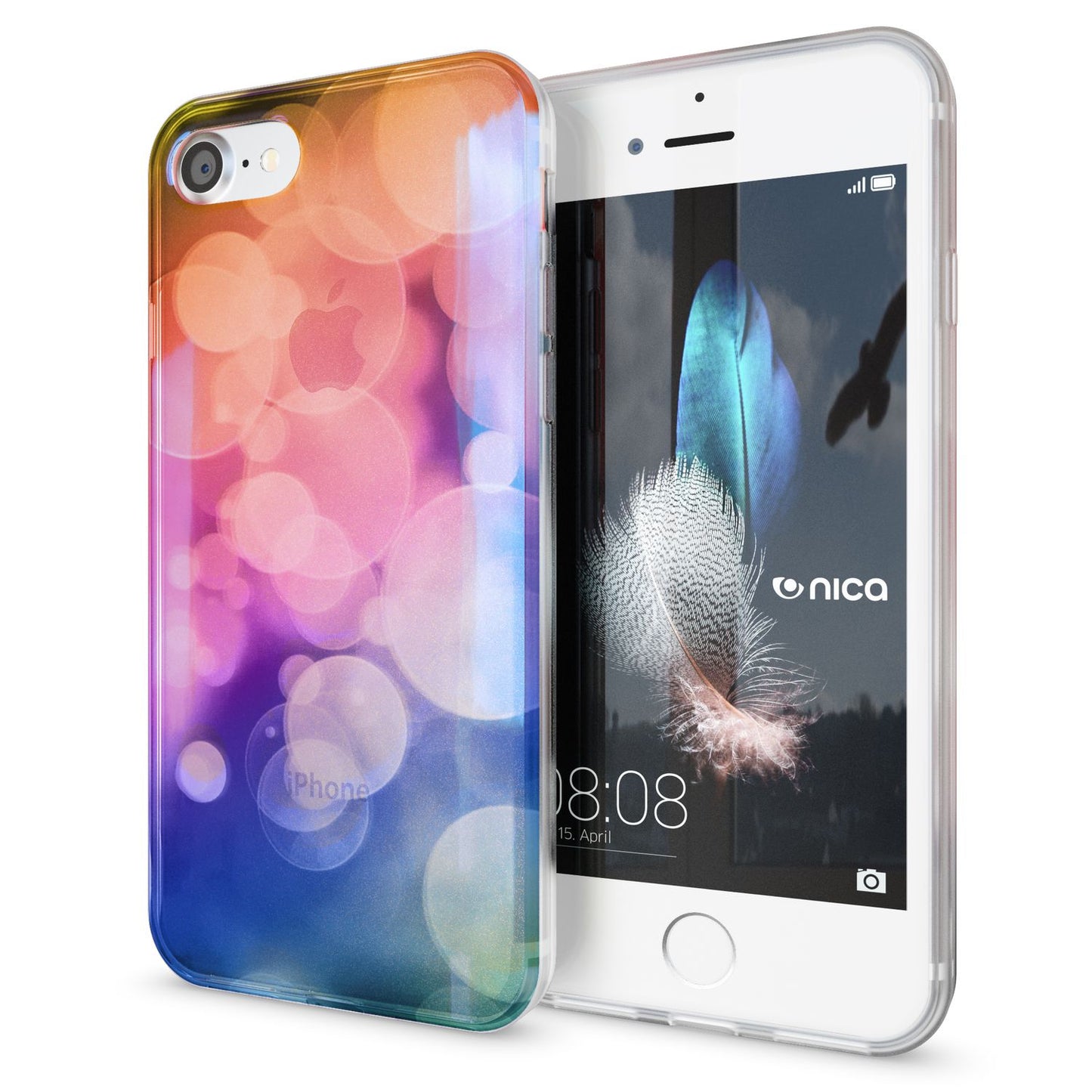 NALIA Handyhülle kompatibel mit iPhone SE 2020 / 8 / 7 Hülle, Motiv Case Silikon Cover Glänzend Durchsichtig Dünn, Glitzer Schutzhülle Handy-Tasche Backcover Bumper TPU Etui