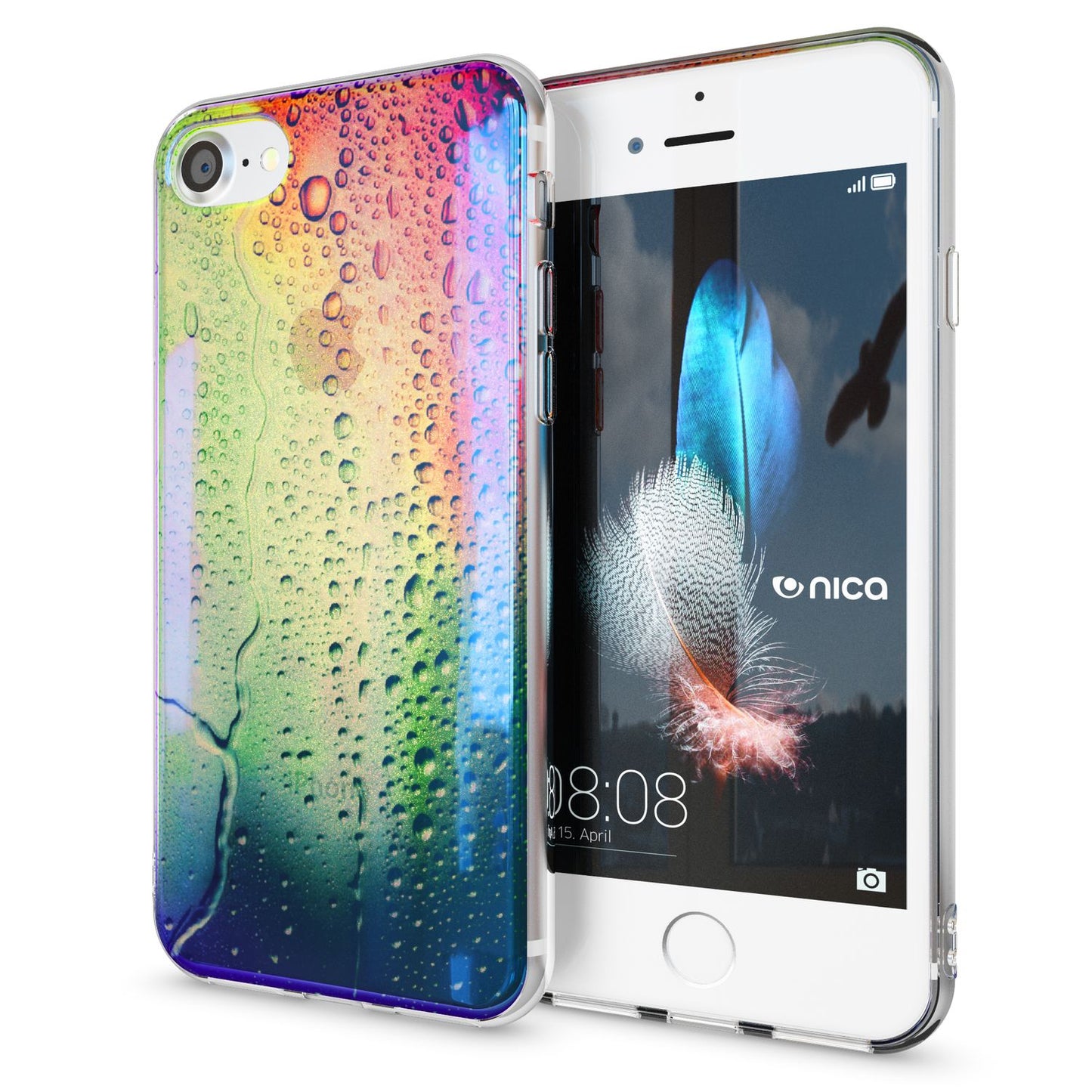 NALIA Handyhülle kompatibel mit iPhone SE 2020 / 8 / 7 Hülle, Motiv Case Silikon Cover Glänzend Durchsichtig Dünn, Glitzer Schutzhülle Handy-Tasche Backcover Bumper TPU Etui