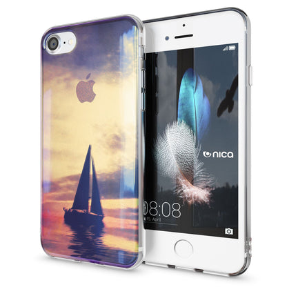 NALIA Handyhülle kompatibel mit iPhone SE 2020 / 8 / 7 Hülle, Motiv Case Silikon Cover Glänzend Durchsichtig Dünn, Glitzer Schutzhülle Handy-Tasche Backcover Bumper TPU Etui