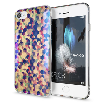 NALIA Handyhülle kompatibel mit iPhone SE 2020 / 8 / 7 Hülle, Motiv Case Silikon Cover Glänzend Durchsichtig Dünn, Glitzer Schutzhülle Handy-Tasche Backcover Bumper TPU Etui