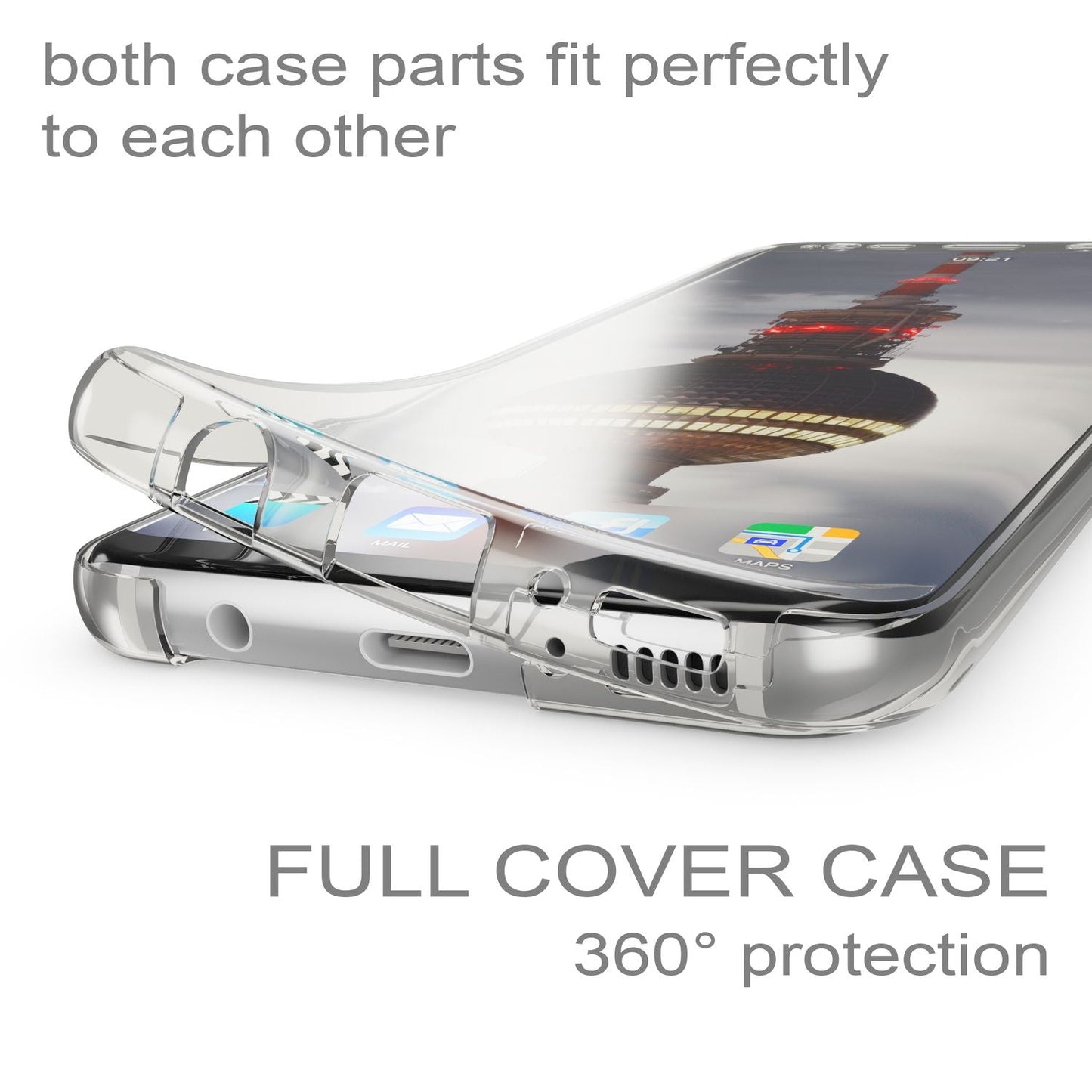 NALIA 360 Grad Hülle für Samsung Galaxy S8, Full Cover Handy Schutzhülle Case