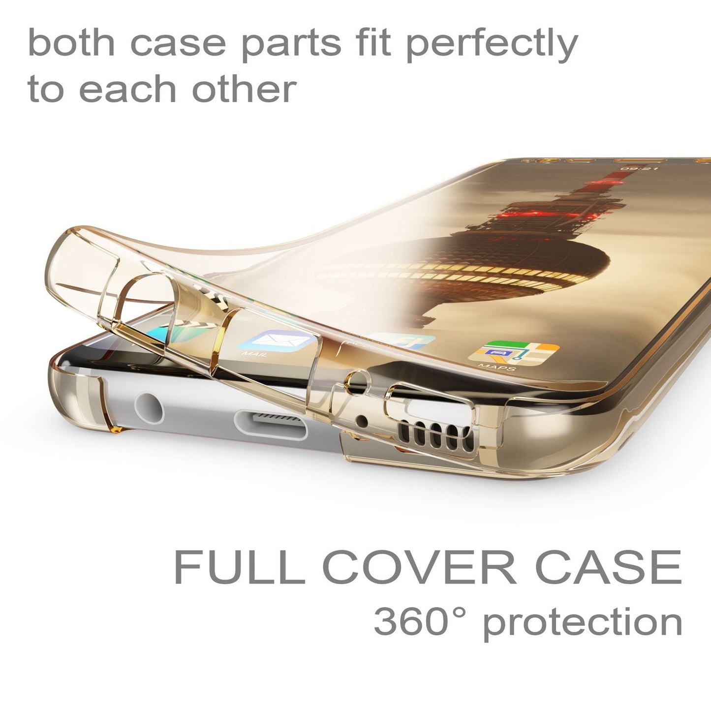 NALIA 360 Grad Hülle für Samsung Galaxy S8 Plus, Full Cover Rundum Doppel Schutz