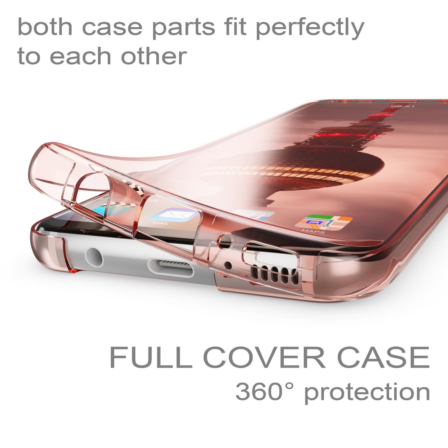 NALIA 360 Grad Hülle für Samsung Galaxy S8 Plus, Full Cover Rundum Doppel Schutz