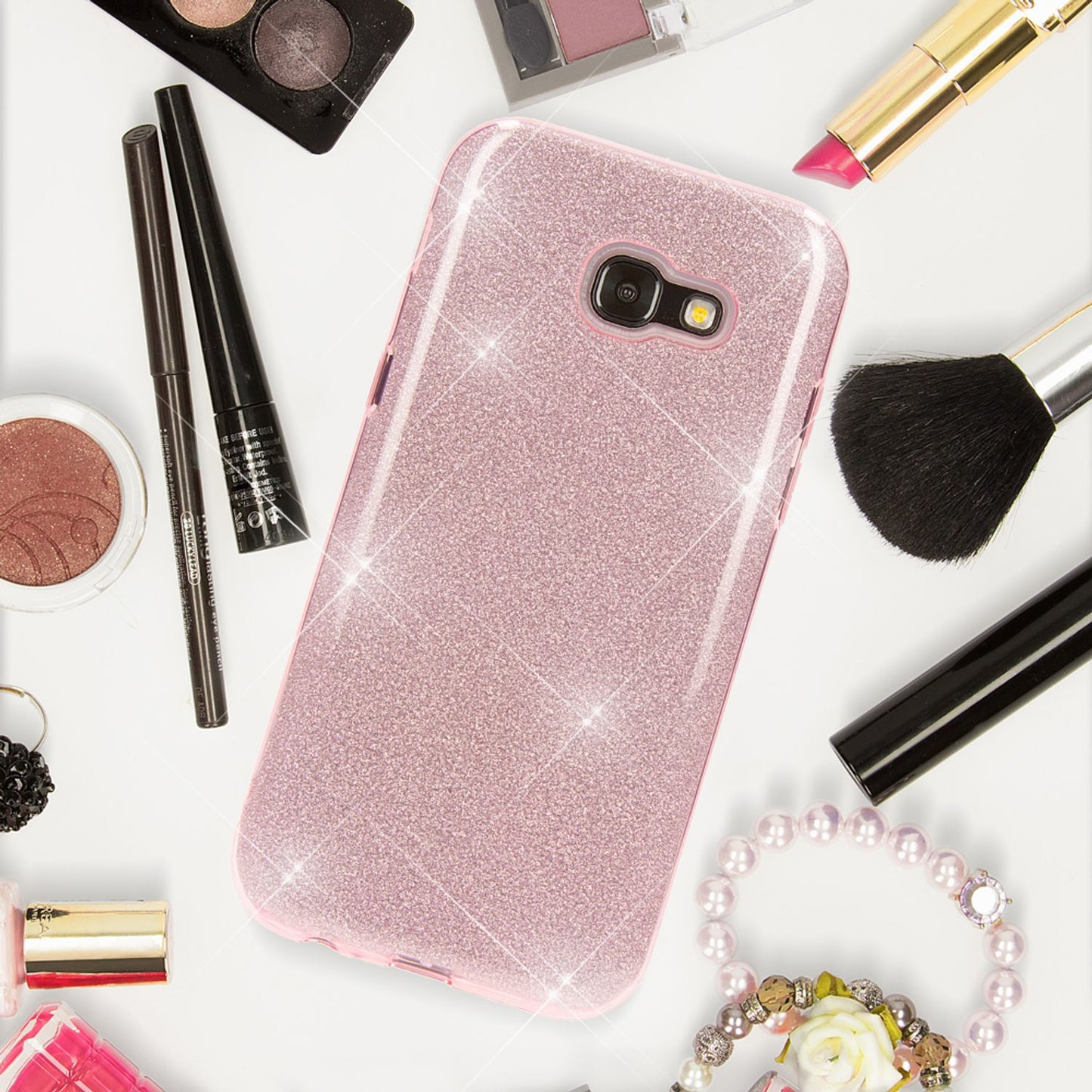Samsung Galaxy A5 2017 Handy Hülle von NALIA, Glitzer Silikon Cover Case Schutz
