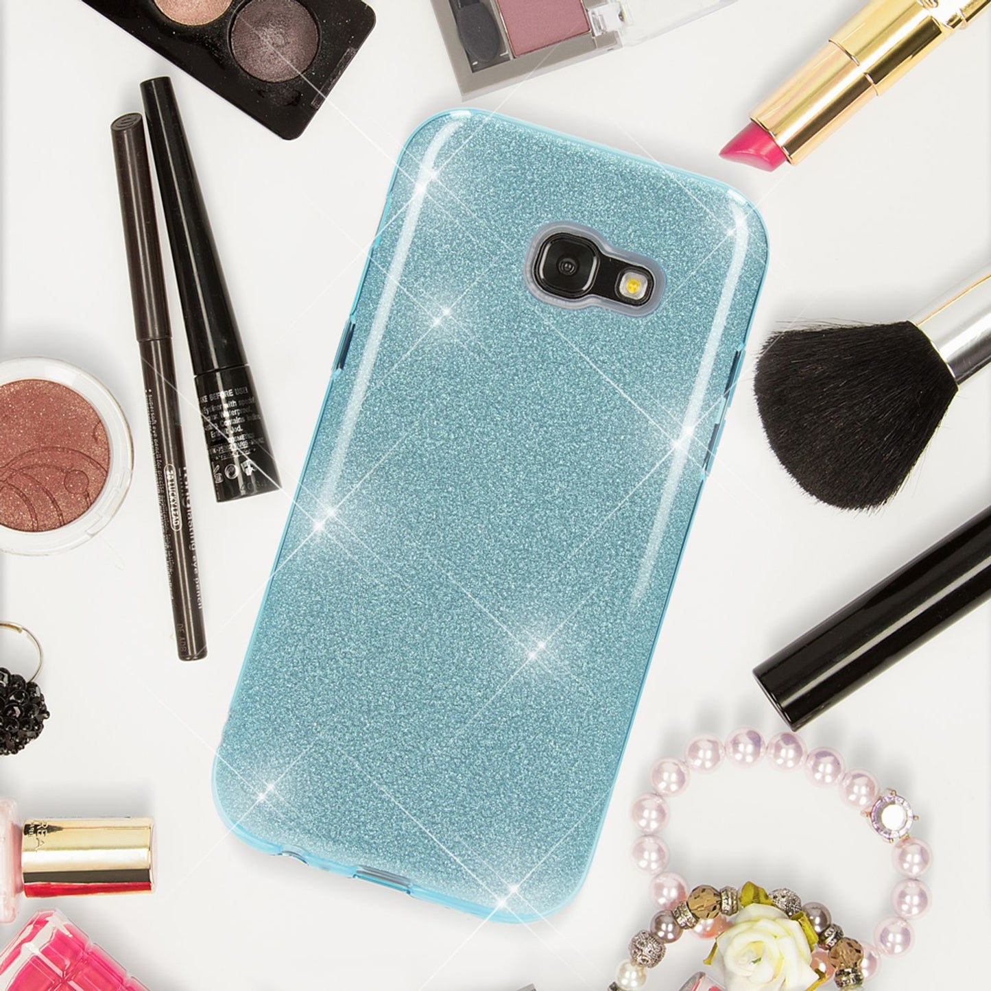 Samsung Galaxy A5 2017 Handy Hülle von NALIA, Glitzer Silikon Cover Case Schutz