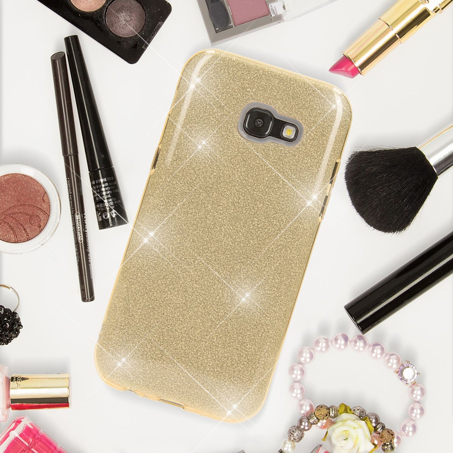 Samsung Galaxy A5 2017 Handy Hülle von NALIA, Glitzer Silikon Cover Case Schutz