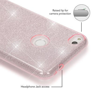 Huawei P8 Lite (2017) Glitzer Handy Hülle von NALIA, Silikon Case Cover Schutz