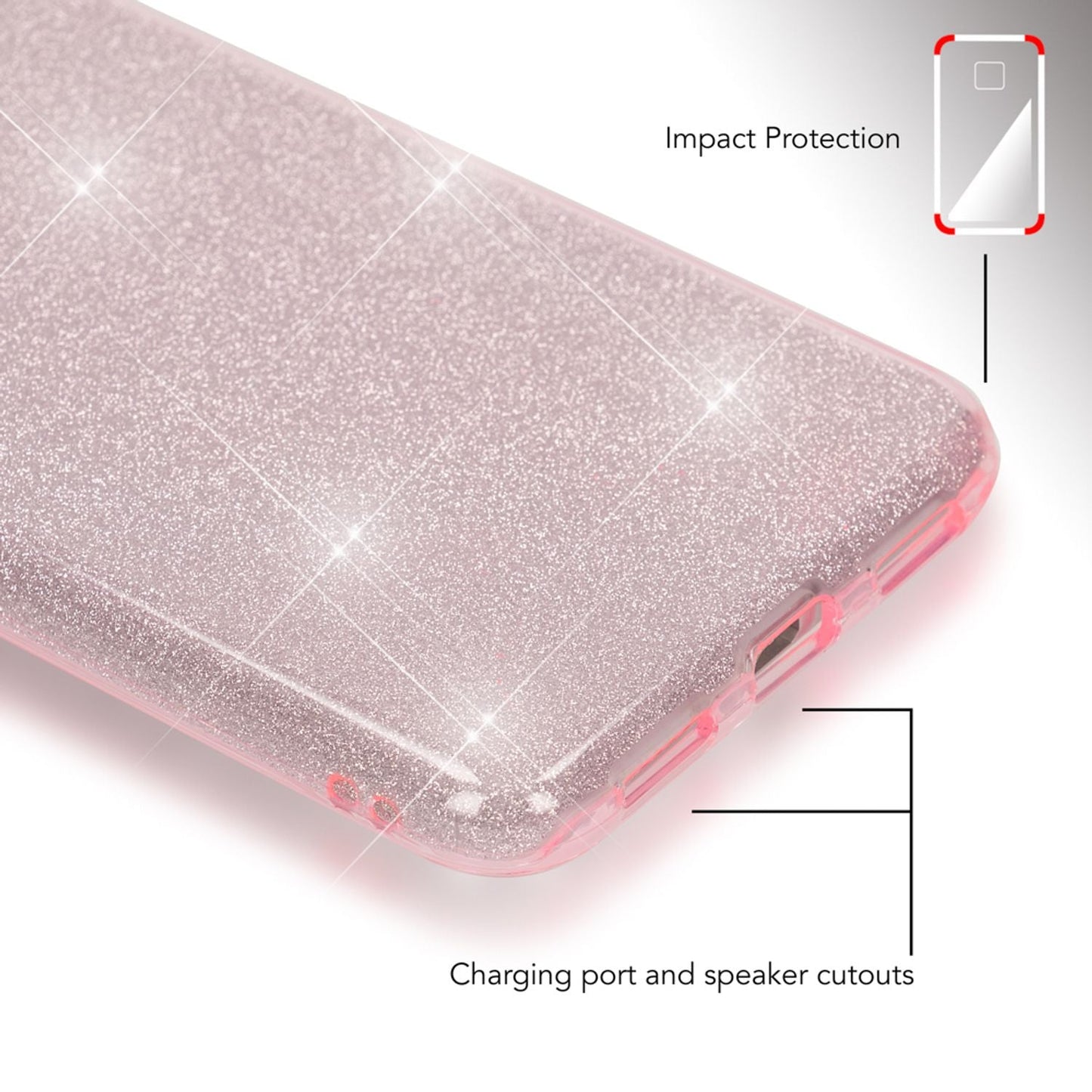 Huawei P8 Lite (2017) Glitzer Handy Hülle von NALIA, Silikon Case Cover Schutz