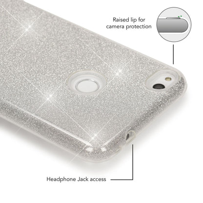 Huawei P8 Lite (2017) Glitzer Handy Hülle von NALIA, Silikon Case Cover Schutz