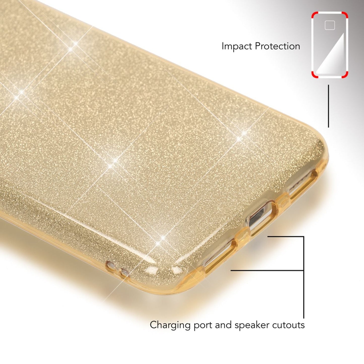 Huawei P8 Lite (2017) Glitzer Handy Hülle von NALIA, Silikon Case Cover Schutz