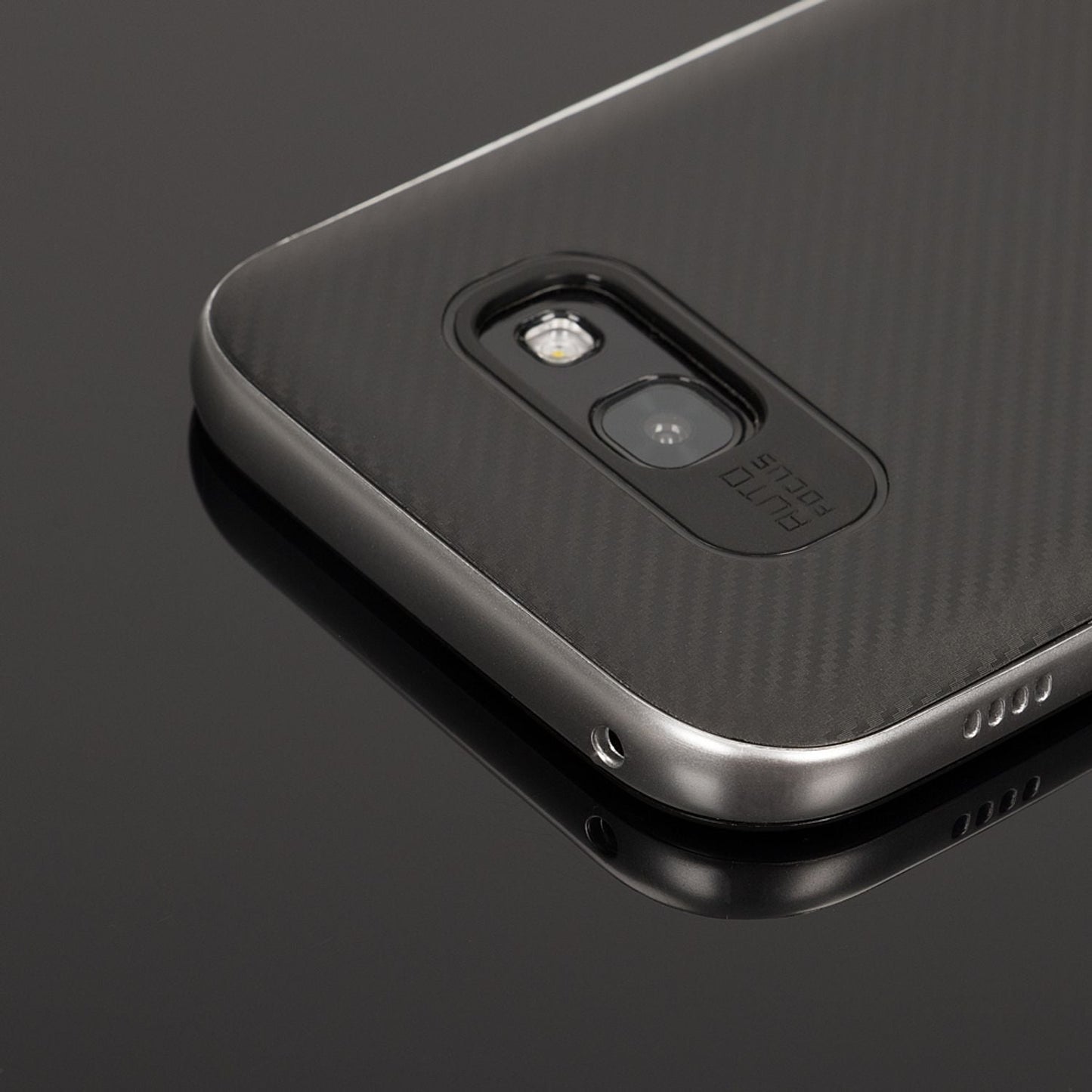 NALIA Handyhülle kompatibel mit Samsung Galaxy A5 2017, Carbon Design mit Metall-Look Rahmen Ultra-Slim Schutzhülle Silikon Case, Dünne Etui Hülle Handy-Tasche Smart-Phone Back-Cover