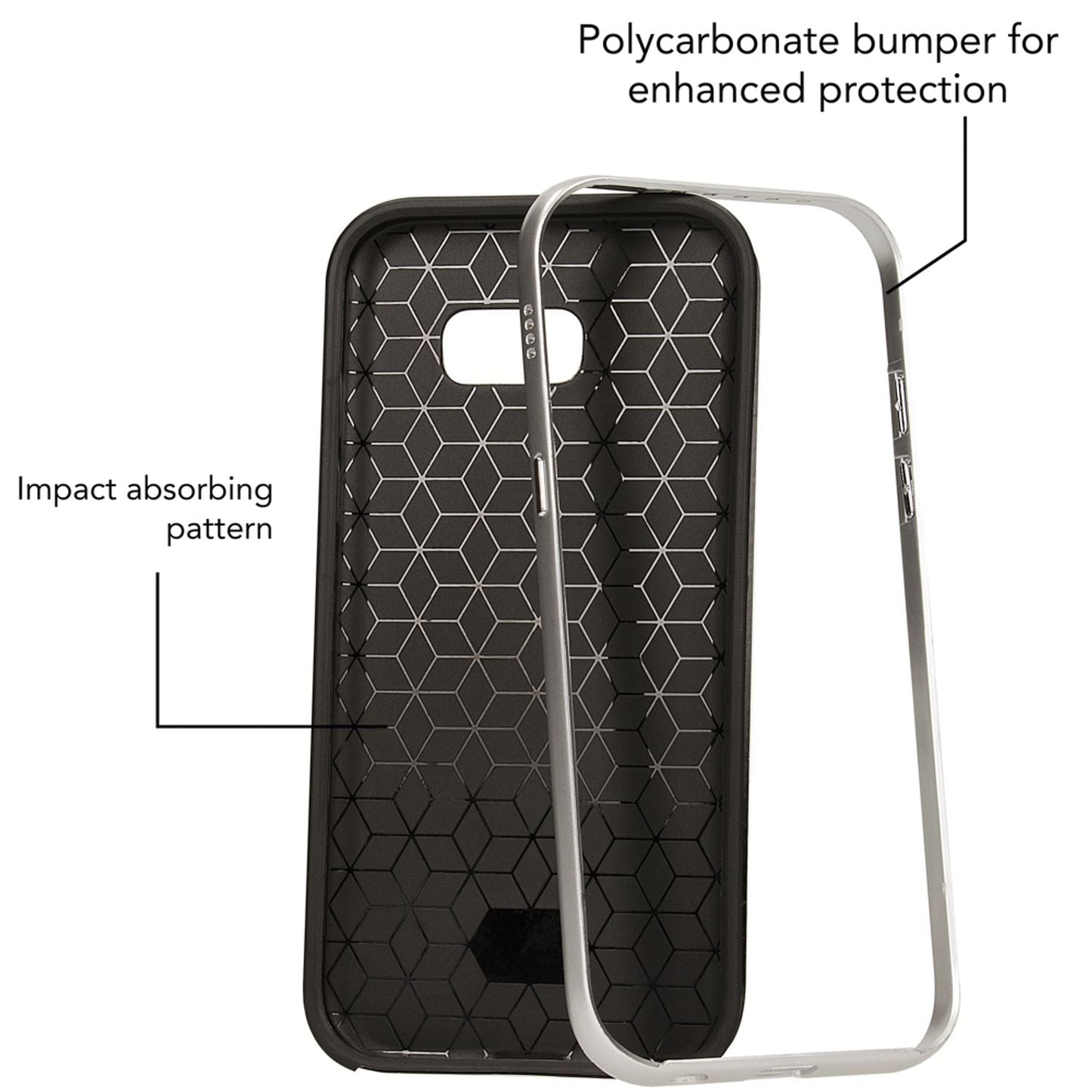 NALIA Handyhülle kompatibel mit Samsung Galaxy A5 2017, Carbon Design mit Metall-Look Rahmen Ultra-Slim Schutzhülle Silikon Case, Dünne Etui Hülle Handy-Tasche Smart-Phone Back-Cover