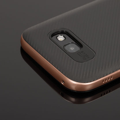 NALIA Handyhülle kompatibel mit Samsung Galaxy A5 2017, Carbon Design mit Metall-Look Rahmen Ultra-Slim Schutzhülle Silikon Case, Dünne Etui Hülle Handy-Tasche Smart-Phone Back-Cover