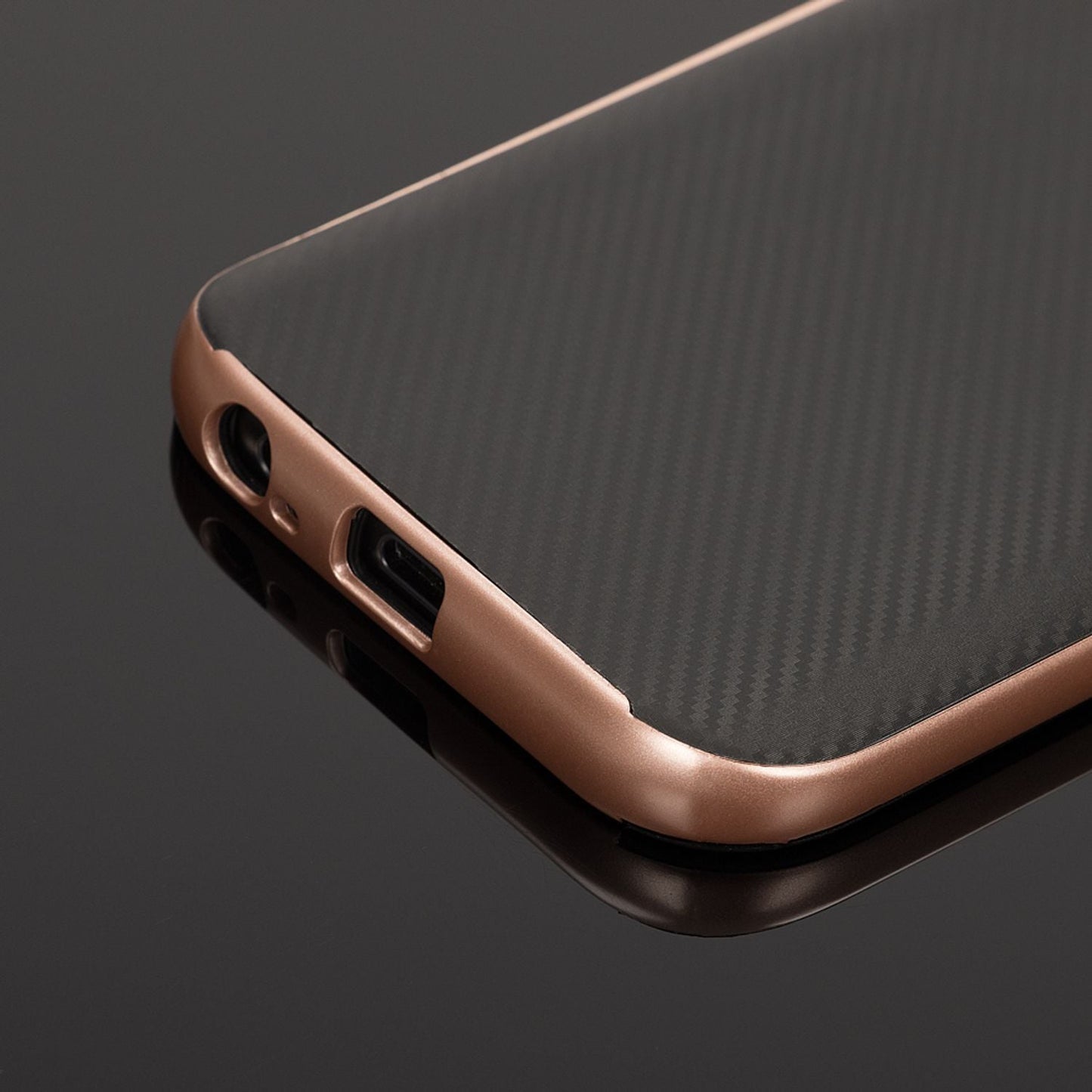 NALIA Handyhülle kompatibel mit Samsung Galaxy A5 2017, Carbon Design mit Metall-Look Rahmen Ultra-Slim Schutzhülle Silikon Case, Dünne Etui Hülle Handy-Tasche Smart-Phone Back-Cover
