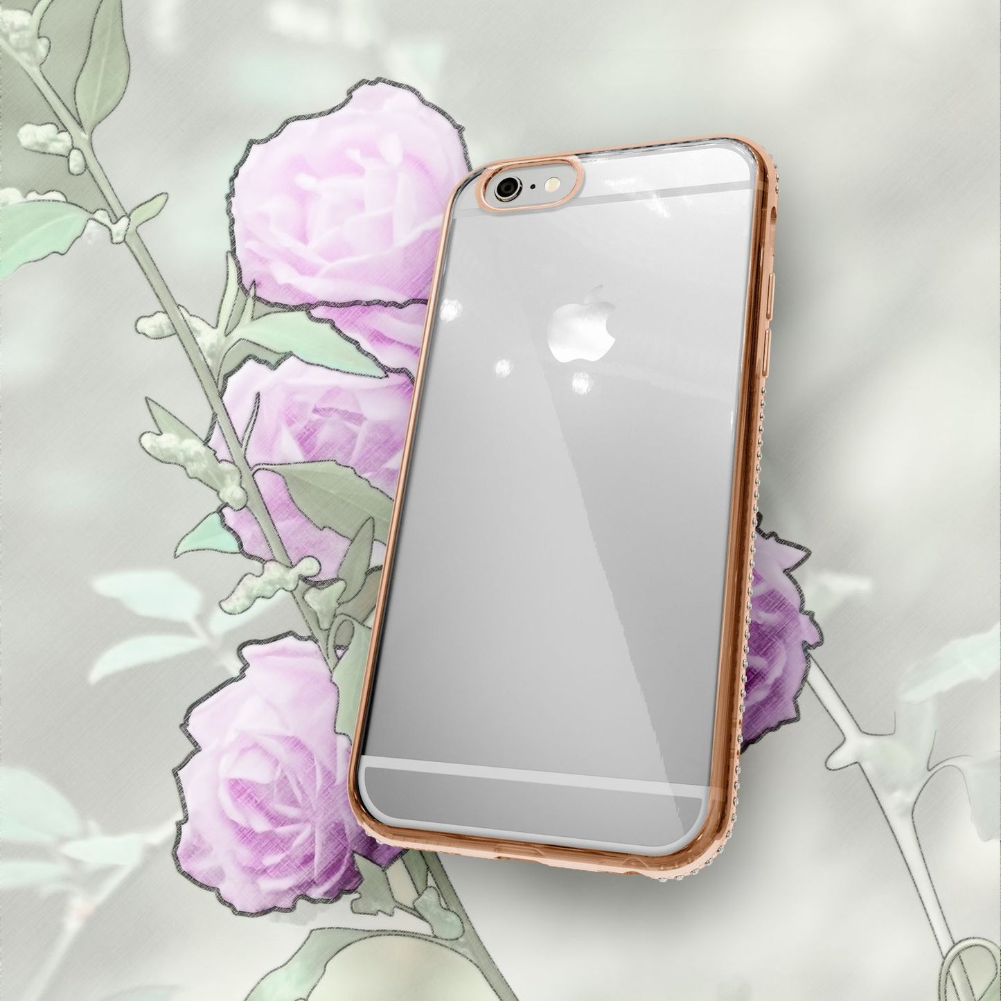 iPhone 6 6S Handy Hülle von NALIA, Silikon Strass Bumper Glitter Rand Case Cover