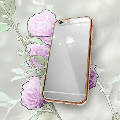 iPhone 6 6S Handy Hülle von NALIA, Silikon Strass Bumper Glitter Rand Case Cover
