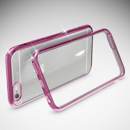 iPhone 6 6S Handy Hülle von NALIA, Silikon Strass Bumper Glitter Rand Case Cover