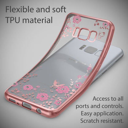 Galaxy S8 Plus Handy Hülle von NALIA, Durchsichtiges Silikon Case Blumen Cover