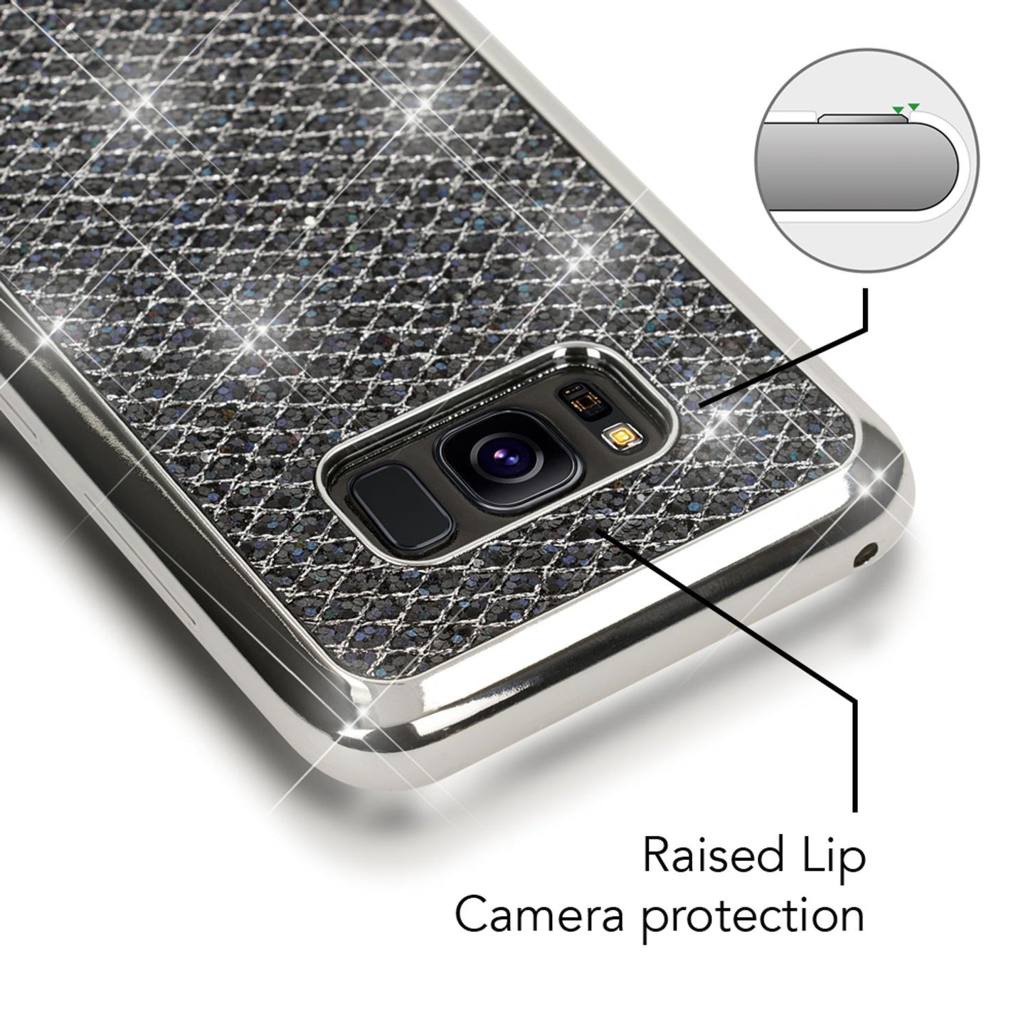 NALIA Handyhülle kompatibel mit Samsung Galaxy S8 Plus, Glitzer Slim Silikon-Case Back-Cover Schutzhülle, Glitter Sparkle Handy-Tasche Bumper, Dünne Bling Strass Smart-Phone Hülle