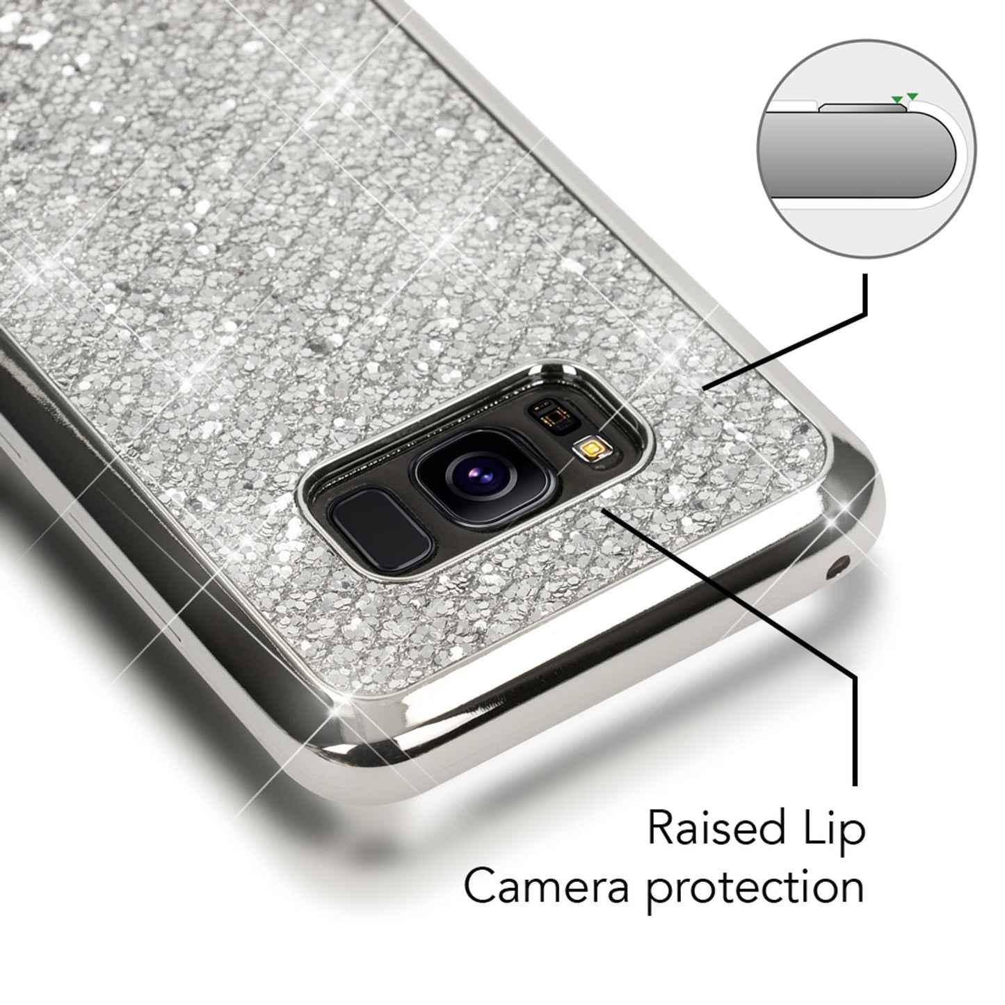NALIA Handyhülle kompatibel mit Samsung Galaxy S8 Plus, Glitzer Slim Silikon-Case Back-Cover Schutzhülle, Glitter Sparkle Handy-Tasche Bumper, Dünne Bling Strass Smart-Phone Hülle