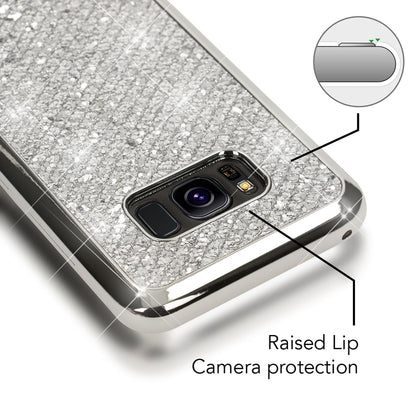 NALIA Handyhülle kompatibel mit Samsung Galaxy S8 Plus, Glitzer Slim Silikon-Case Back-Cover Schutzhülle, Glitter Sparkle Handy-Tasche Bumper, Dünne Bling Strass Smart-Phone Hülle