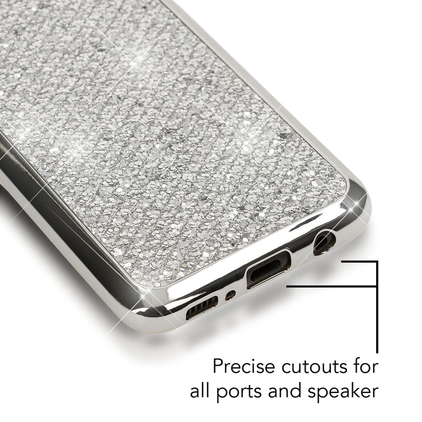 NALIA Handyhülle kompatibel mit Samsung Galaxy S8 Plus, Glitzer Slim Silikon-Case Back-Cover Schutzhülle, Glitter Sparkle Handy-Tasche Bumper, Dünne Bling Strass Smart-Phone Hülle