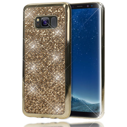 NALIA Handyhülle kompatibel mit Samsung Galaxy S8 Plus, Glitzer Slim Silikon-Case Back-Cover Schutzhülle, Glitter Sparkle Handy-Tasche Bumper, Dünne Bling Strass Smart-Phone Hülle