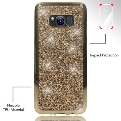 NALIA Handyhülle kompatibel mit Samsung Galaxy S8 Plus, Glitzer Slim Silikon-Case Back-Cover Schutzhülle, Glitter Sparkle Handy-Tasche Bumper, Dünne Bling Strass Smart-Phone Hülle