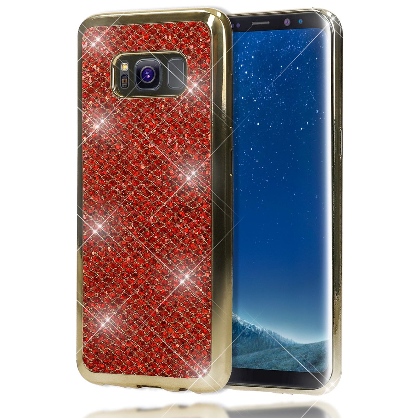 NALIA Handyhülle kompatibel mit Samsung Galaxy S8 Plus, Glitzer Slim Silikon-Case Back-Cover Schutzhülle, Glitter Sparkle Handy-Tasche Bumper, Dünne Bling Strass Smart-Phone Hülle
