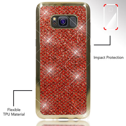 NALIA Handyhülle kompatibel mit Samsung Galaxy S8 Plus, Glitzer Slim Silikon-Case Back-Cover Schutzhülle, Glitter Sparkle Handy-Tasche Bumper, Dünne Bling Strass Smart-Phone Hülle