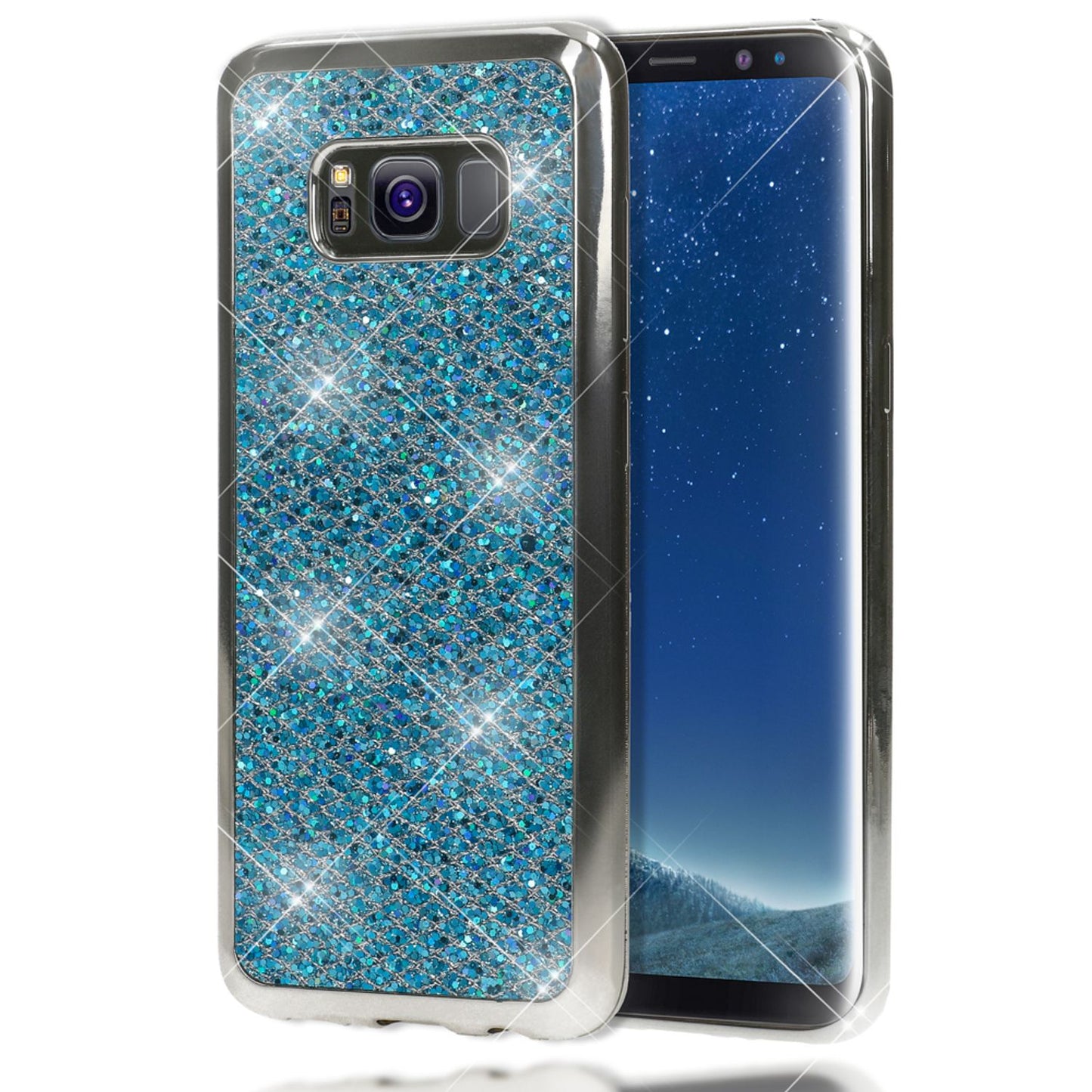 NALIA Handyhülle kompatibel mit Samsung Galaxy S8 Plus, Glitzer Slim Silikon-Case Back-Cover Schutzhülle, Glitter Sparkle Handy-Tasche Bumper, Dünne Bling Strass Smart-Phone Hülle
