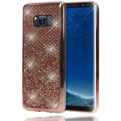 NALIA Handyhülle kompatibel mit Samsung Galaxy S8 Plus, Glitzer Slim Silikon-Case Back-Cover Schutzhülle, Glitter Sparkle Handy-Tasche Bumper, Dünne Bling Strass Smart-Phone Hülle