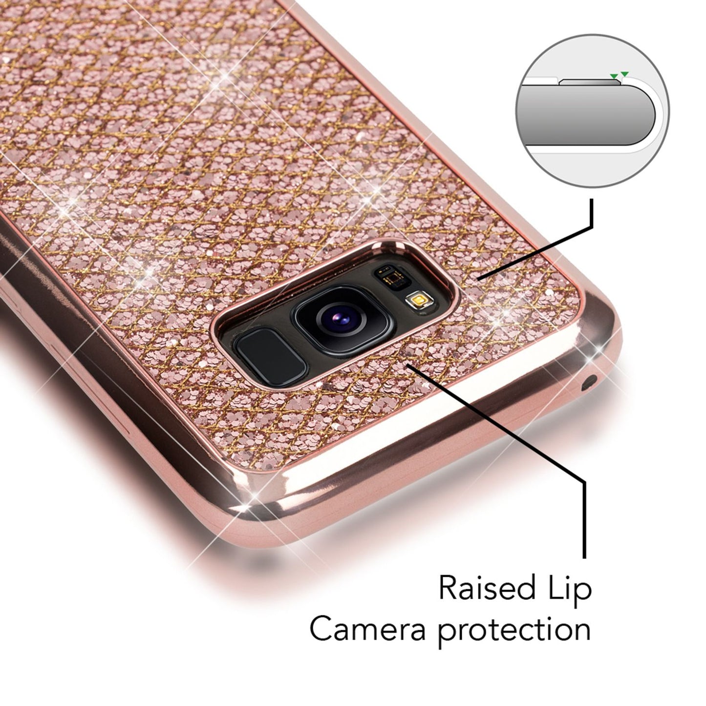 NALIA Handyhülle kompatibel mit Samsung Galaxy S8 Plus, Glitzer Slim Silikon-Case Back-Cover Schutzhülle, Glitter Sparkle Handy-Tasche Bumper, Dünne Bling Strass Smart-Phone Hülle