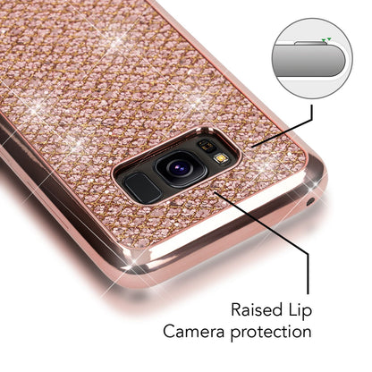 NALIA Handyhülle kompatibel mit Samsung Galaxy S8 Plus, Glitzer Slim Silikon-Case Back-Cover Schutzhülle, Glitter Sparkle Handy-Tasche Bumper, Dünne Bling Strass Smart-Phone Hülle