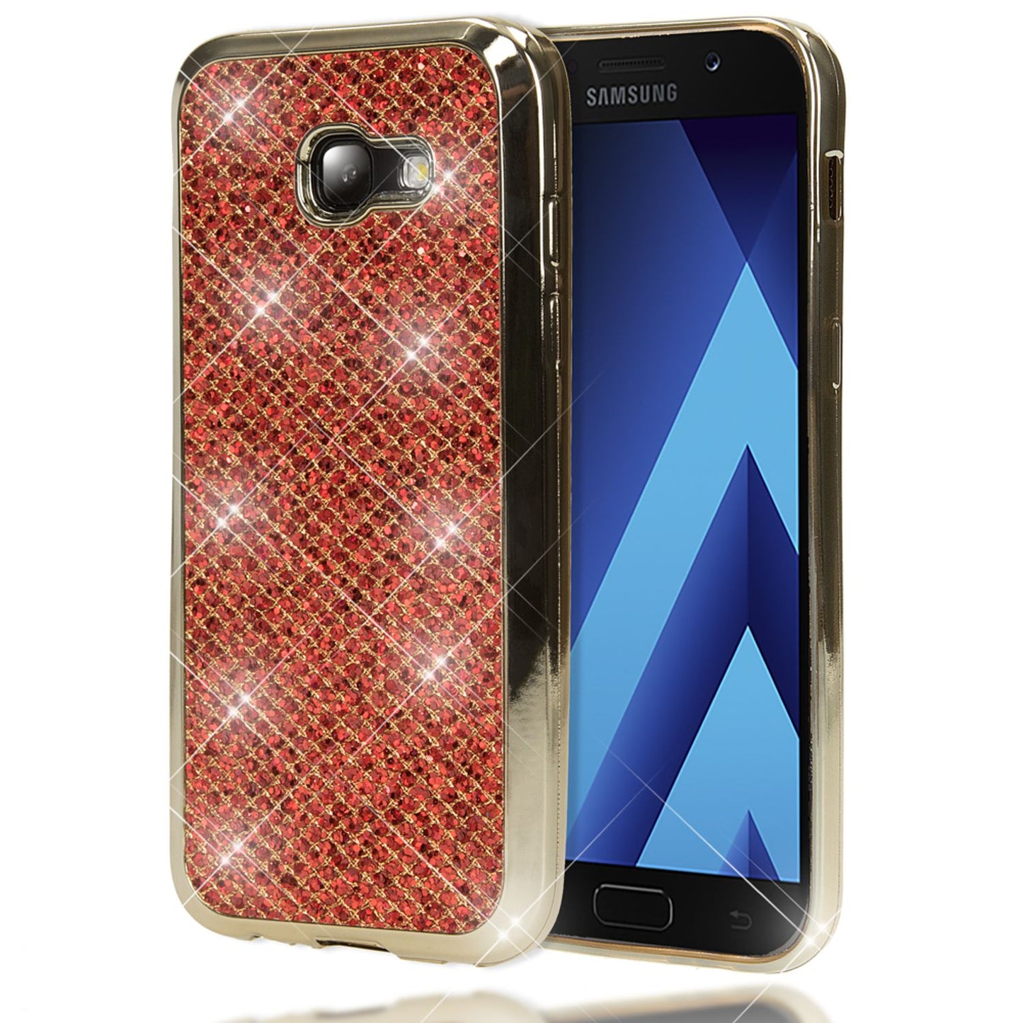 NALIA Handyhülle kompatibel mit Samsung Galaxy A5 2017, Glitzer Slim Silikon-Case Back-Cover Schutzhülle, Glitter Sparkle Handy-Tasche Bumper, Dünne Bling Strass Smart-Phone Hülle