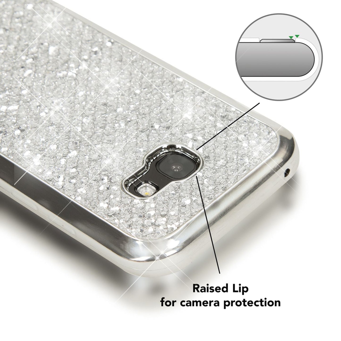 NALIA Handyhülle kompatibel mit Samsung Galaxy A5 2017, Glitzer Slim Silikon-Case Back-Cover Schutzhülle, Glitter Sparkle Handy-Tasche Bumper, Dünne Bling Strass Smart-Phone Hülle