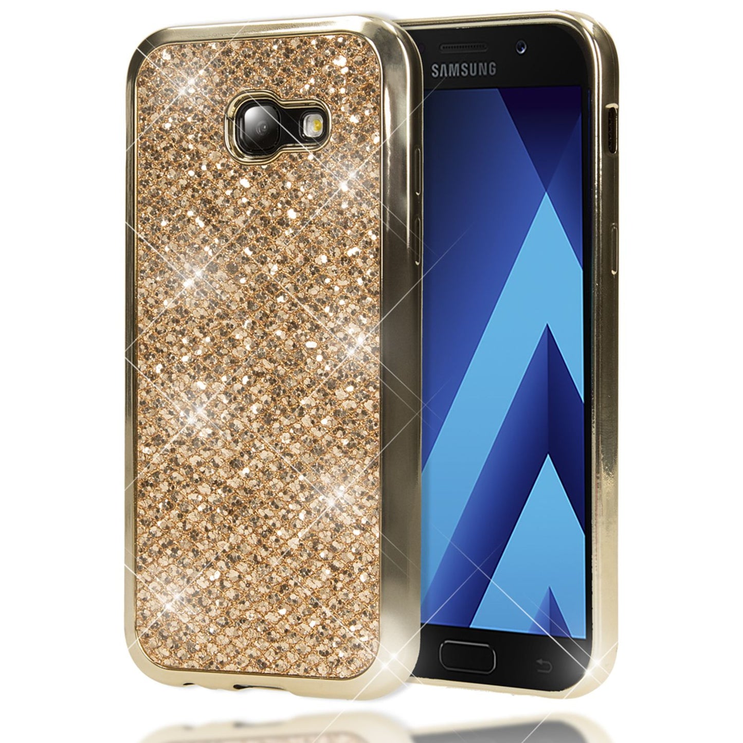 NALIA Handyhülle kompatibel mit Samsung Galaxy A5 2017, Glitzer Slim Silikon-Case Back-Cover Schutzhülle, Glitter Sparkle Handy-Tasche Bumper, Dünne Bling Strass Smart-Phone Hülle
