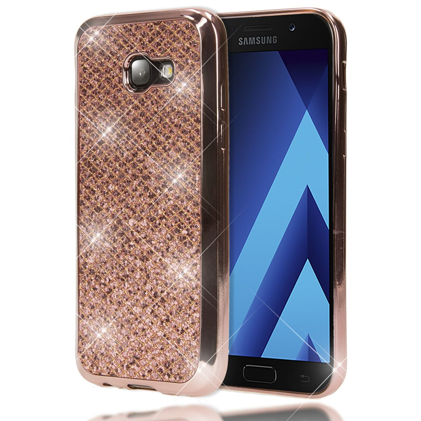 NALIA Handyhülle kompatibel mit Samsung Galaxy A5 2017, Glitzer Slim Silikon-Case Back-Cover Schutzhülle, Glitter Sparkle Handy-Tasche Bumper, Dünne Bling Strass Smart-Phone Hülle